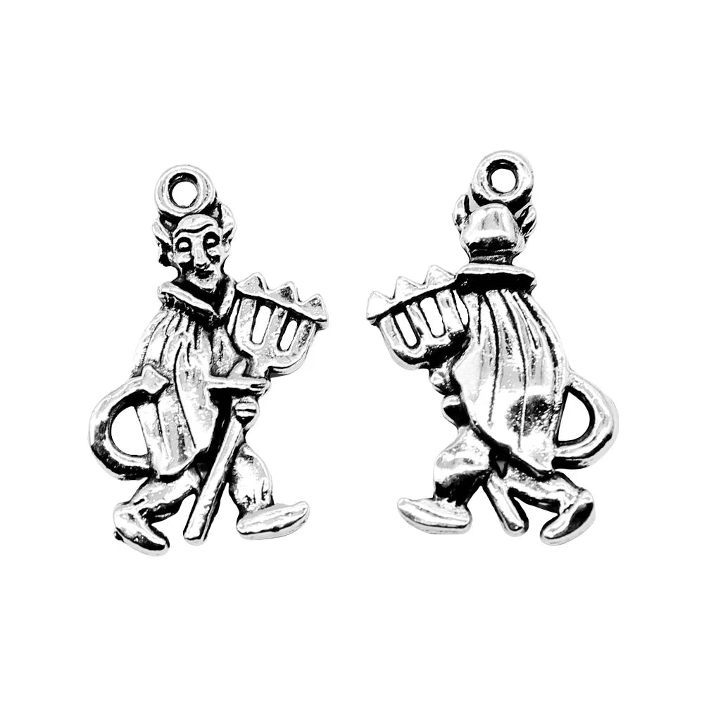 15x25mm 2.2g Antique Silver Zinc Alloy Demon Charm Pendant for DIY Necklace Bracelet Making
