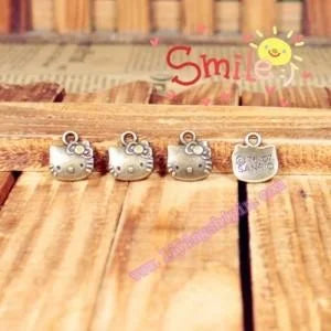 12x10MM Zinc Alloy Cat Head Charm Pendant for DIY Necklace Bracelet Jewelry Making