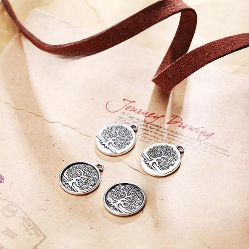 17MM Antique Silver Zinc Alloy Tree Of Life Charm Pendant for DIY Necklace Bracelet Jewelry Making