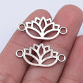 27x13mm 1g Antique Silver Zinc Alloy Lotus Connector Charm for DIY Bracelet Necklace Making