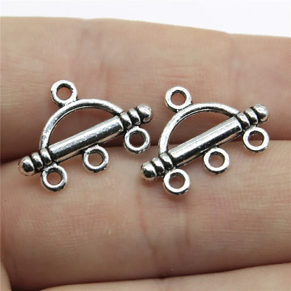19x13mm 1.1g Multicolor Zinc Alloy Hollow Pattern Earring Connector Charms for DIY Earring Making