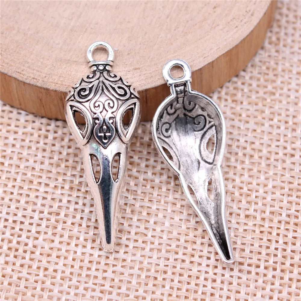 35x13mm 1.8g Multicolor Zinc Alloy Flying Animal Skull Bird Beak Charm Pendant for DIY Jewelry Making