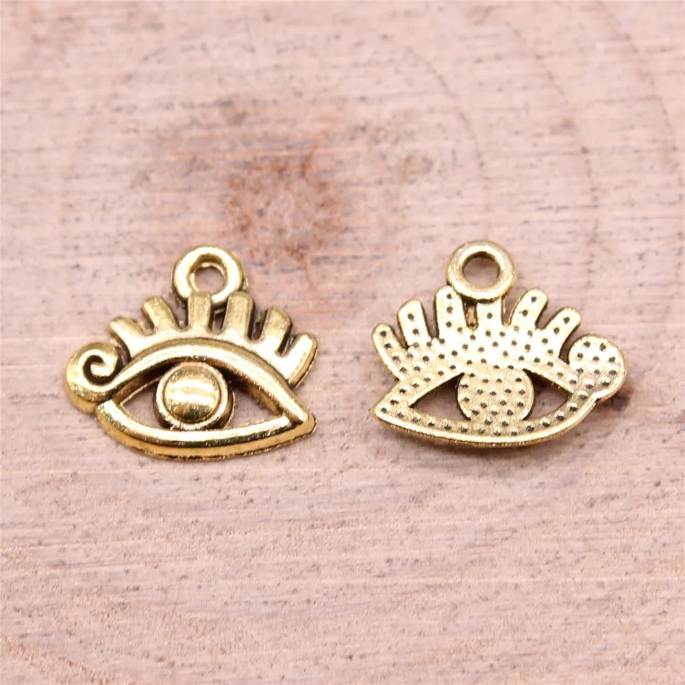 12x13mm 0.55g Multicolor Zinc Alloy Eye Charm Pendant for DIY Necklace Bracelet Jewelry Making