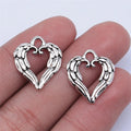 19x17mm 1.2g Multicolor Zinc Alloy Heart Wing charm pendant for necklace bracelet DIY jewelry making