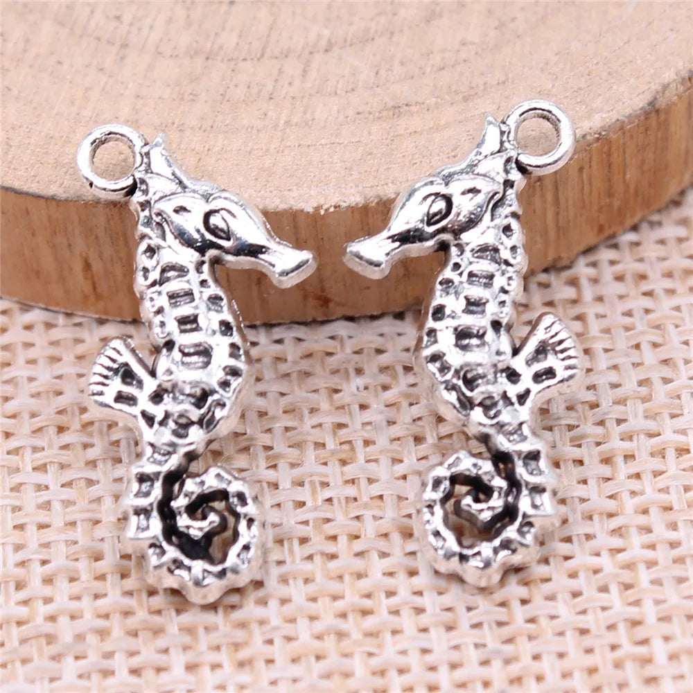 25x11mm 2.24g Antique Silver Zinc Alloy Seahorse Charm Pendant for DIY Necklace Bracelet Jewelry Making