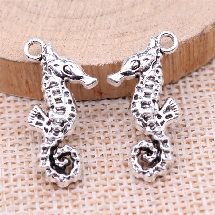 25x11mm 2.24g Antique Silver Zinc Alloy Seahorse Charm Pendant for DIY Necklace Bracelet Jewelry Making