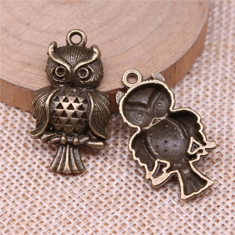 17x31mm 2.5g Zinc Alloy Owl Cat Charm Pendant for DIY Necklace Bracelet Earring Jewelry Making