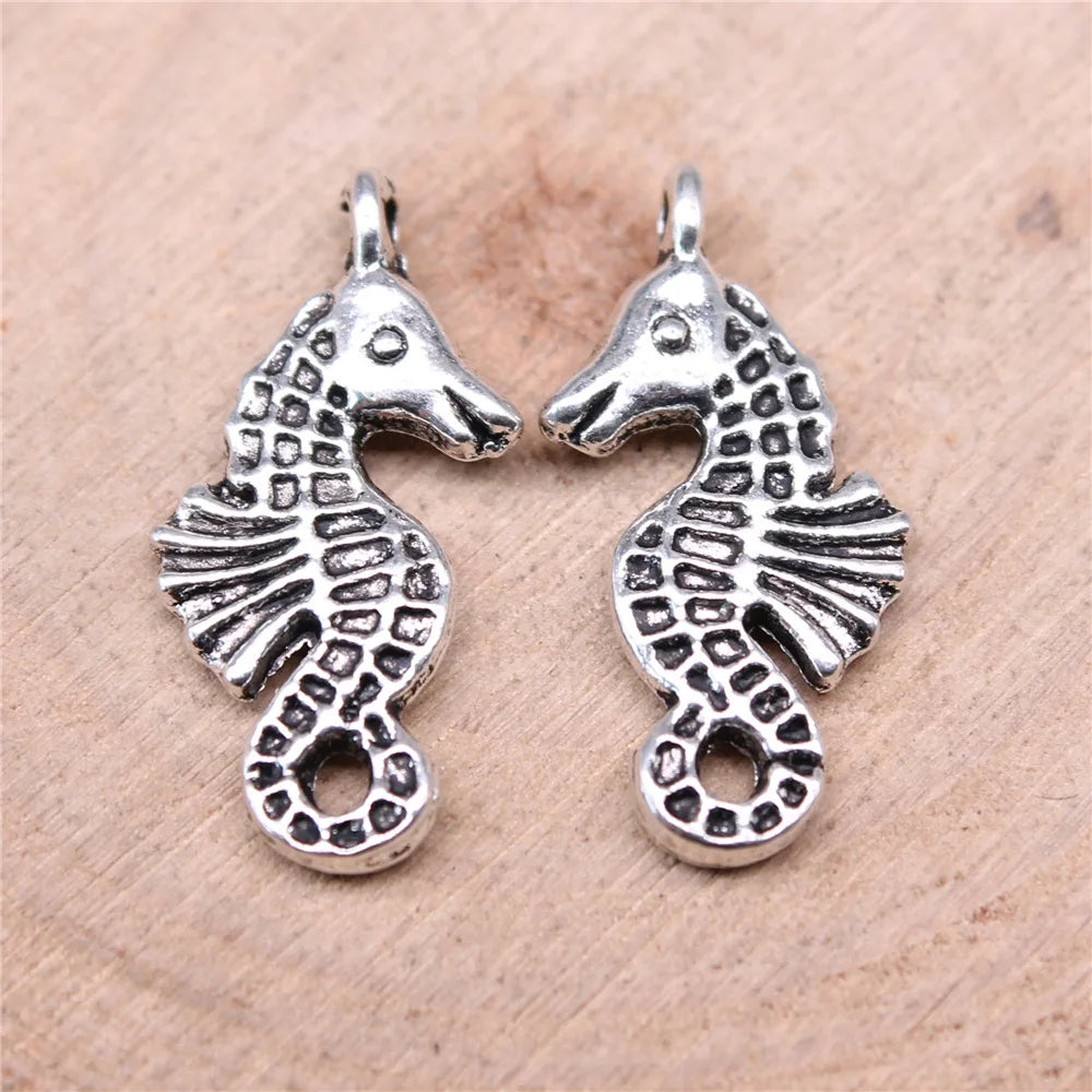 23x11mm 1.3g Antique Silver Zinc Alloy Seahorse Charm Pendant for DIY Necklace Bracelet Jewelry Making