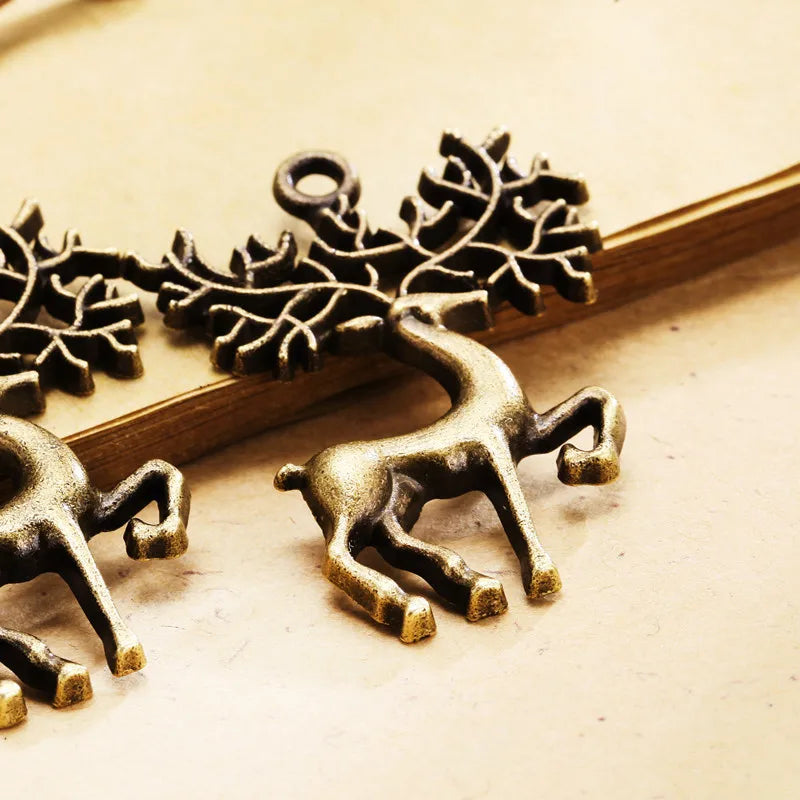 42x30MM Zinc Alloy Reindeer Charm Pendant for DIY Necklace Bracelet Jewelry Making