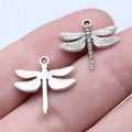 18x18mm 0.9g Antique Silver Zinc Alloy Dragonfly Charm Pendant for Necklace Bracelet Making