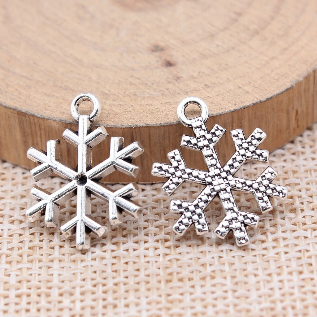 20x16mm 1.3g Antique Silver Zinc Alloy Snowflake Charm Pendant for DIY Necklace Bracelet Making