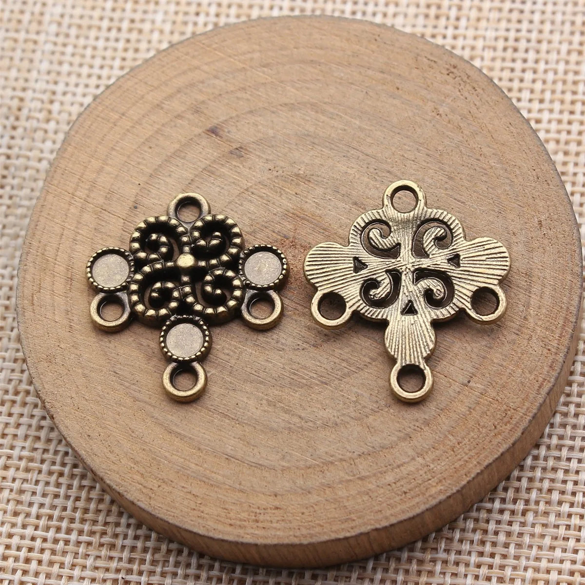 25x23mm 2.8g Multicolor Zinc Alloy Earring Connector Charm for DIY Earring Making