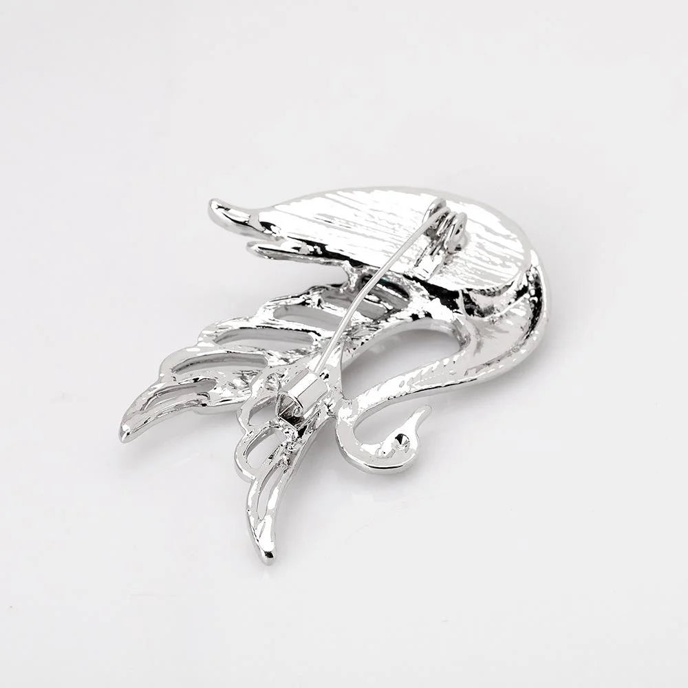 Elegant Swan Mother Of Pearl Shell Rhinestone Brooch For Women, Luxury Lapel Pin Corsage Suit Accessory Gift