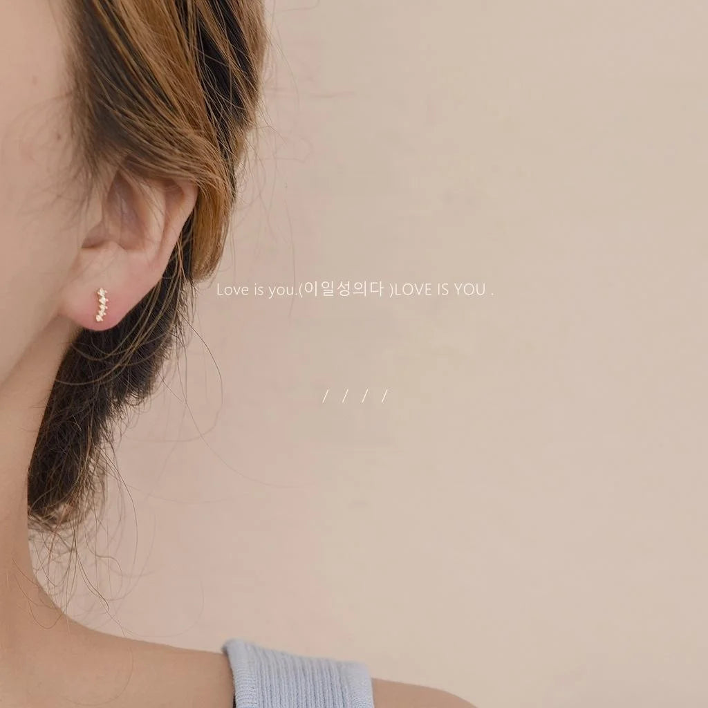 Mini Micro Pave Zircon Copper Stud Earrings With 14K Plated Korean Minimalist Geometric Jewelry