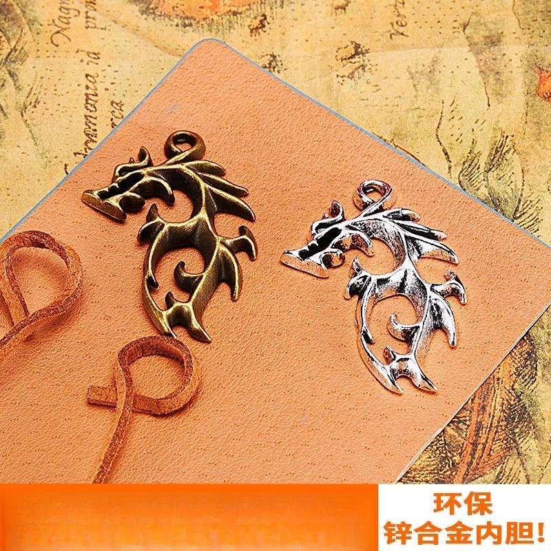 41x26MM Antique Silver Zinc Alloy Flame Dragon Charm Pendant for DIY Necklace Bracelet Jewelry Making