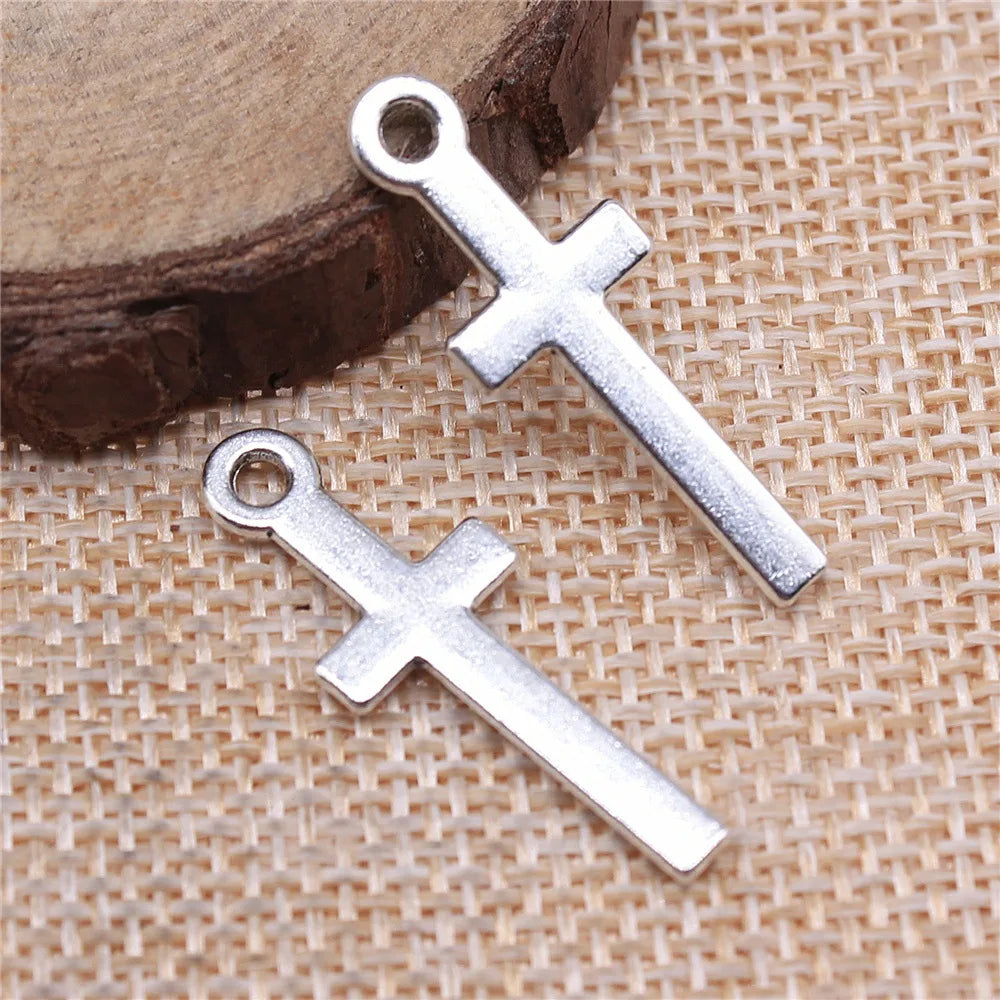 30x11mm 1.4g Multicolor zinc alloy Cross charm pendant for DIY bracelet necklace jewelry making