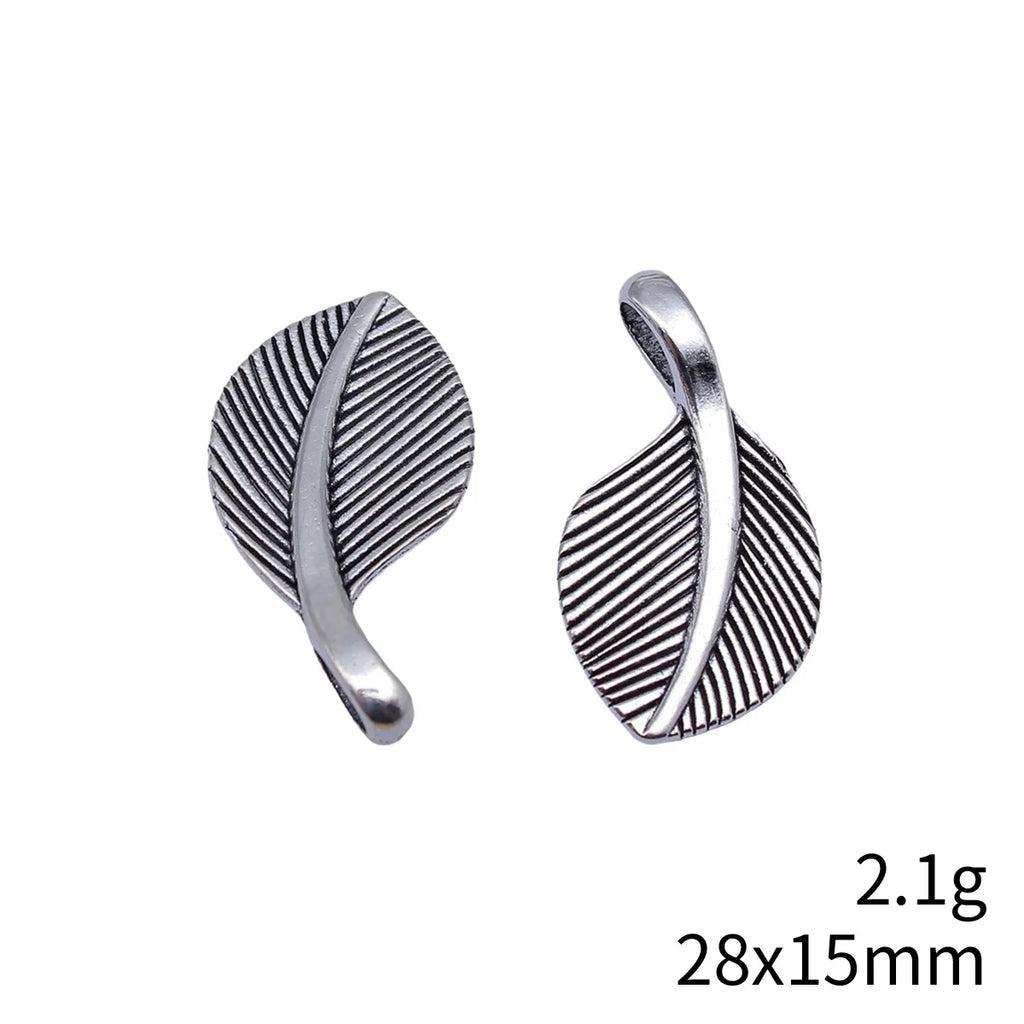 28x15mm 2.1g Multicolor Zinc Alloy Leaf Charm Pendant for DIY Necklace Bracelet Jewelry Making