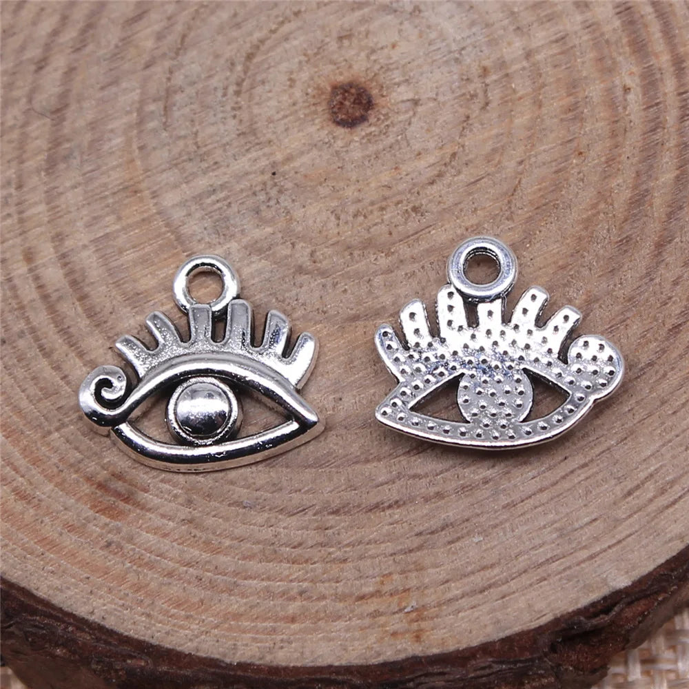 12x13mm 0.55g Multicolor Zinc Alloy Eye Charm Pendant for DIY Necklace Bracelet Jewelry Making
