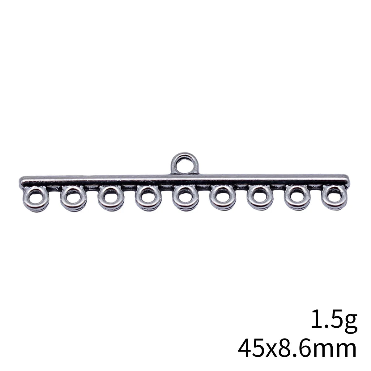 45x8.6mm 1.5g Zinc Alloy Multi Hole Earring Connector Charm for DIY Dangle Earrings Jewelry Making