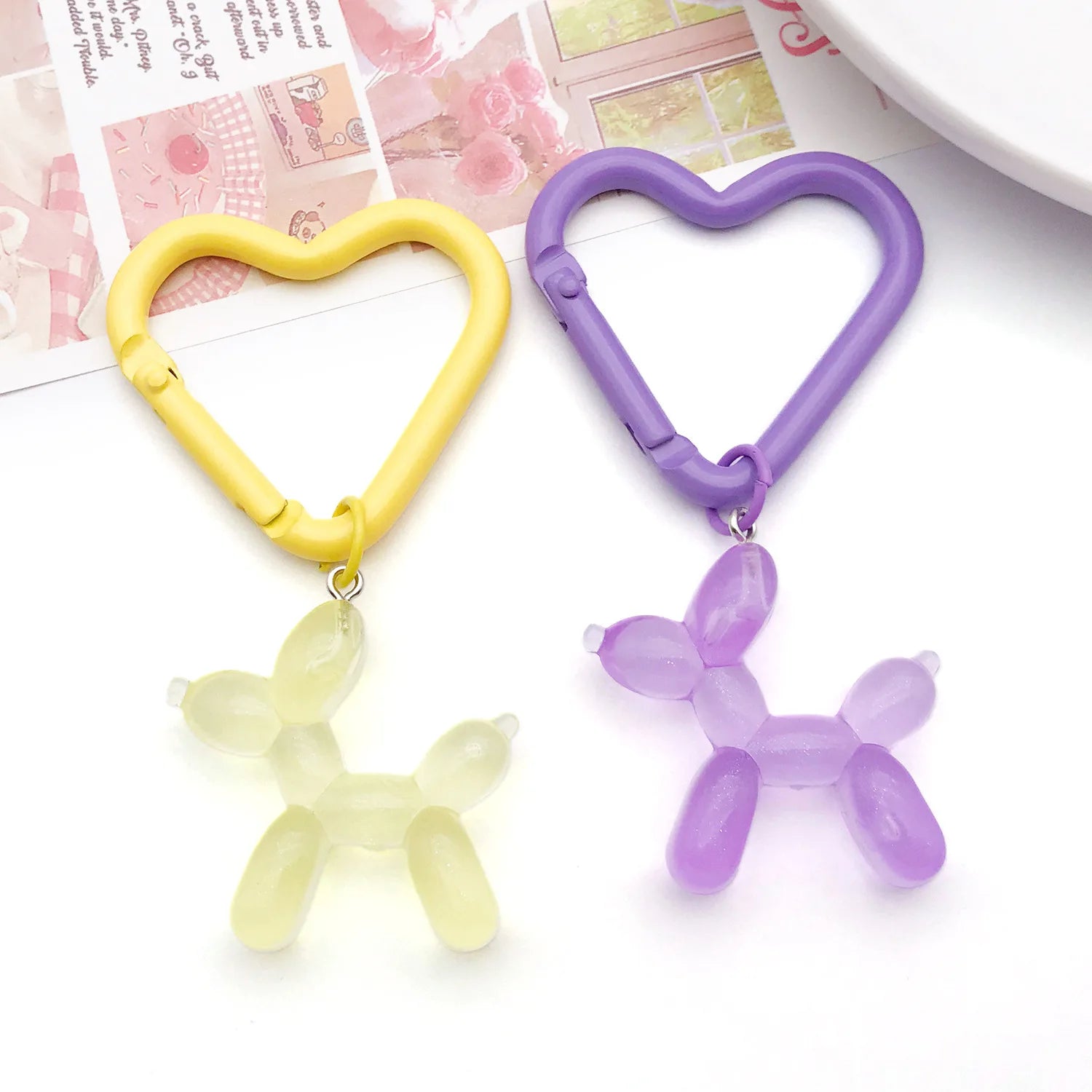 Enamel Zinc Alloy Heart Spring Clasps