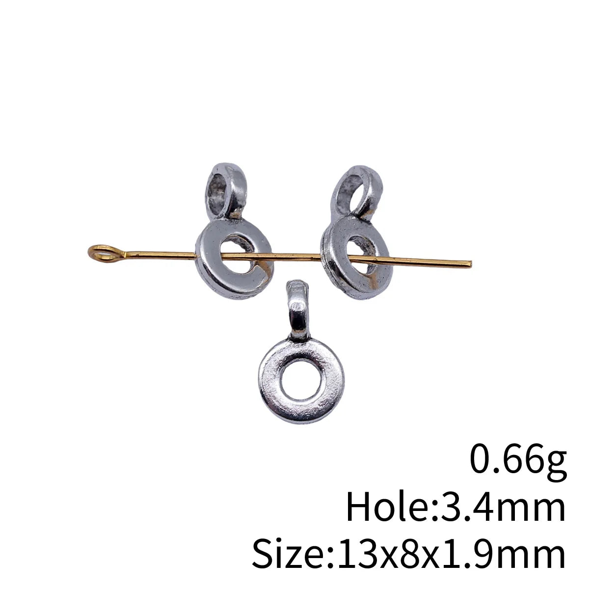 13x8x1.9mm 0.66g Antique Silver Zinc Alloy Three Hole Bail Pendant Connector for DIY Jewelry Making