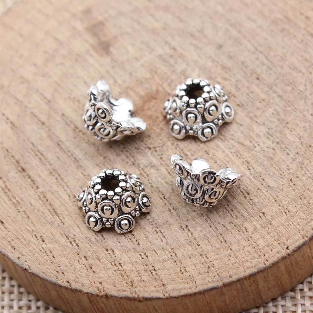 10x10x5.9mm 1.04g Multicolor Zinc Alloy Flower Bead Caps for Earrings Bracelet Necklace DIY Jewelry Making