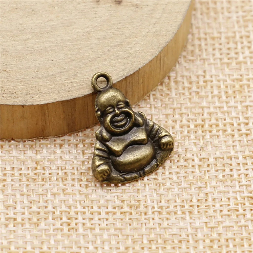 20x16mm 2.2g Multicolor Zinc Alloy Maitreya Buddha Statue Charm Pendant for DIY Jewelry Making