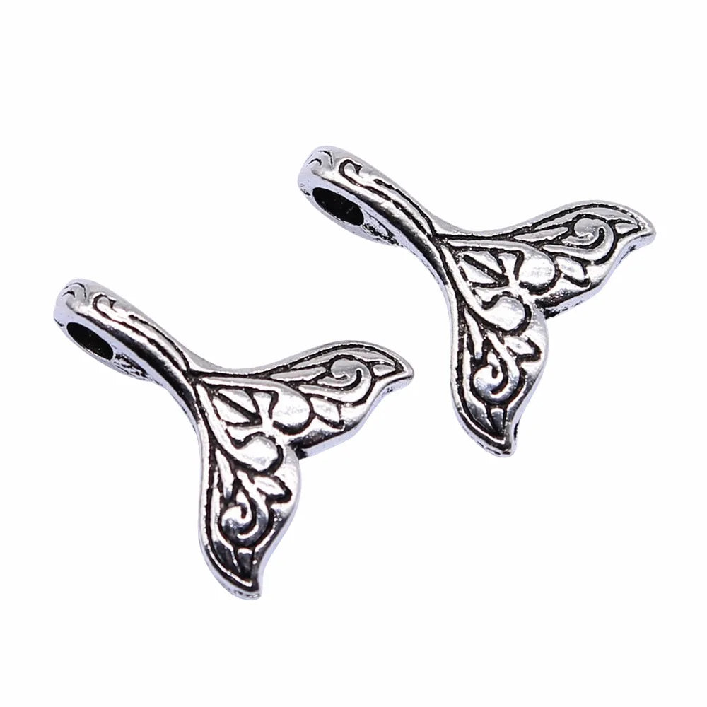 14x13mm 0.65g Antique silver zinc alloy Whale Tail charm pendant for ocean jewelry DIY making