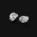 Elegant Minimalist Geometric Interlaced Swirl Alloy Stud & Clip On No Piercing Metal Knot Earrings