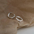 Korean Style Silver Tone Copper Zircon Heart Stud Earrings Sweet Cool Minimalist Jewelry