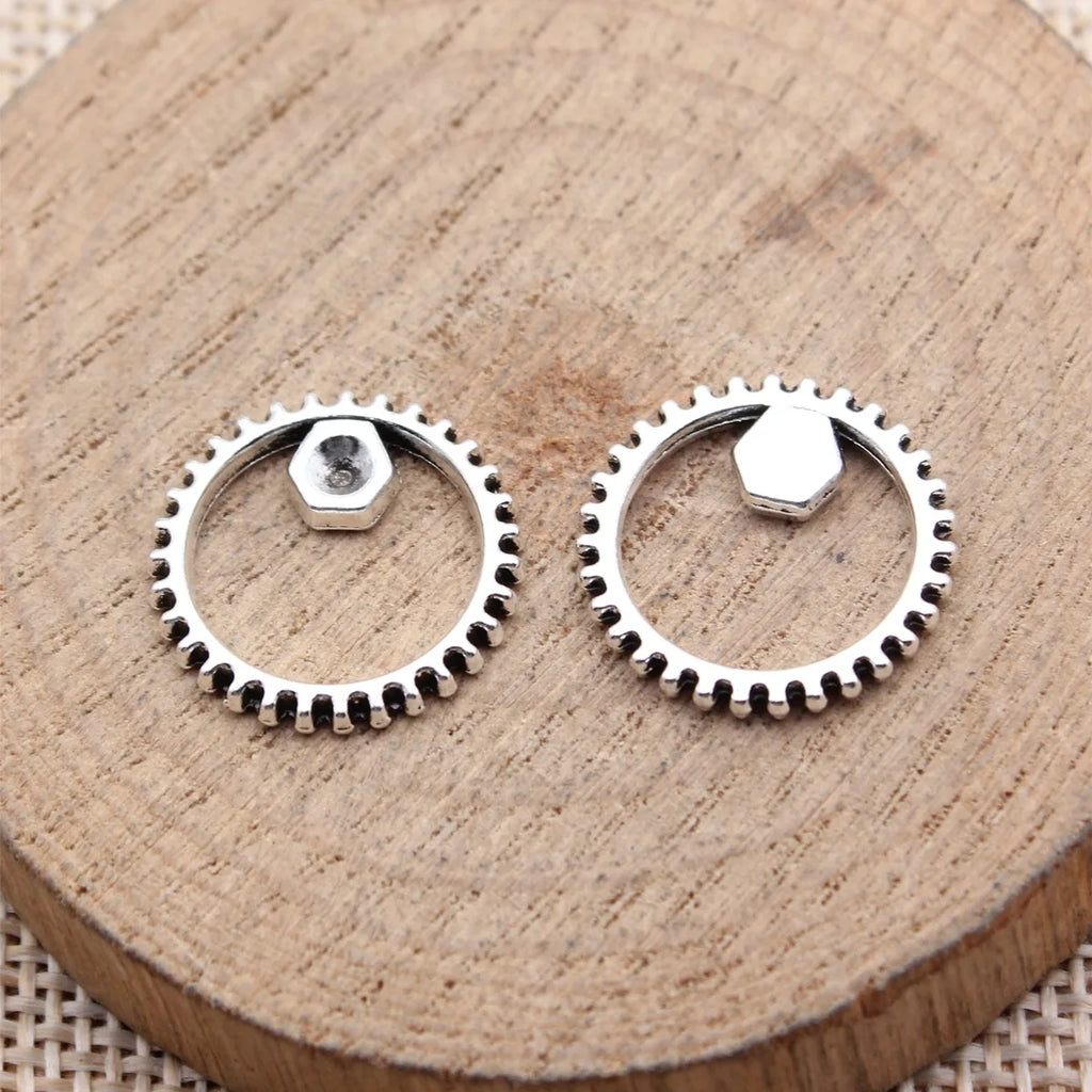 17x17mm 1.05g Multicolor Zinc Alloy Gear Charm Pendant for DIY Steampunk Necklace Bracelet