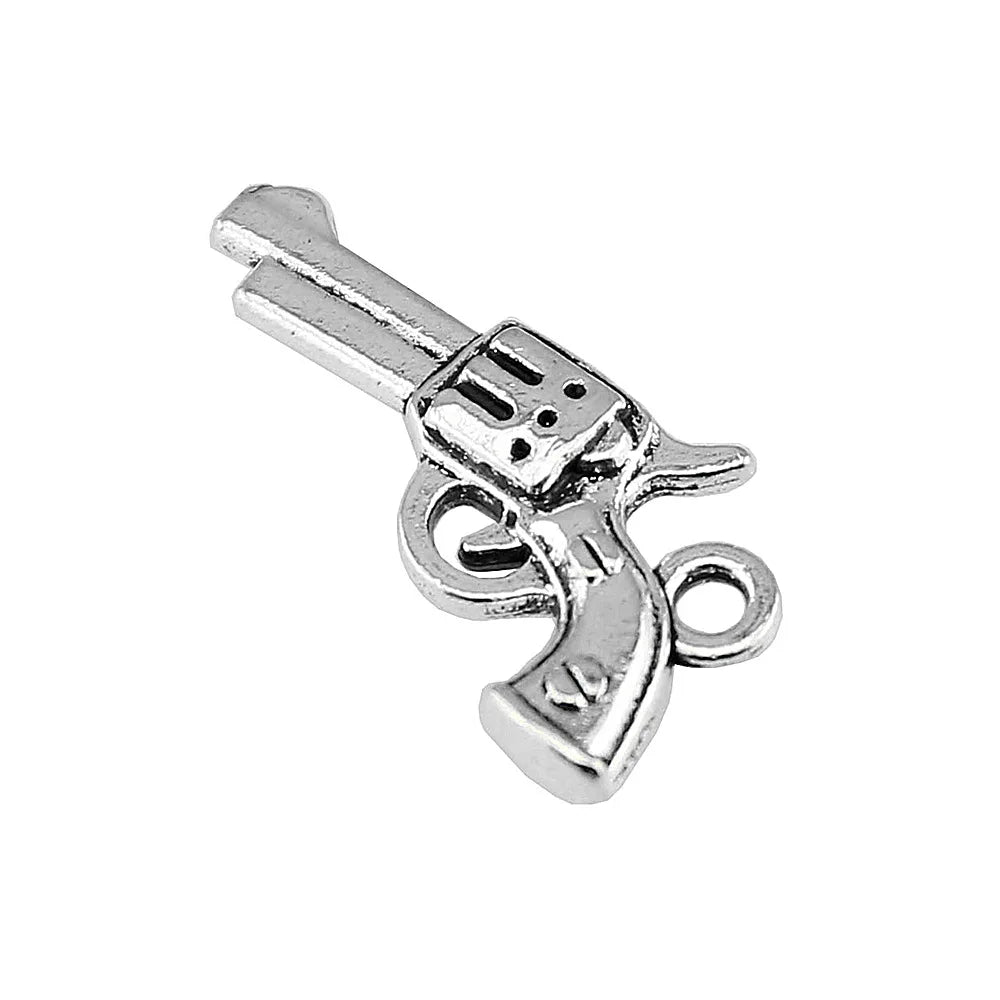 22x12mm 1.3g Multicolor Zinc Alloy Pistol Charm Pendant for DIY Necklace Bracelet Jewelry Making