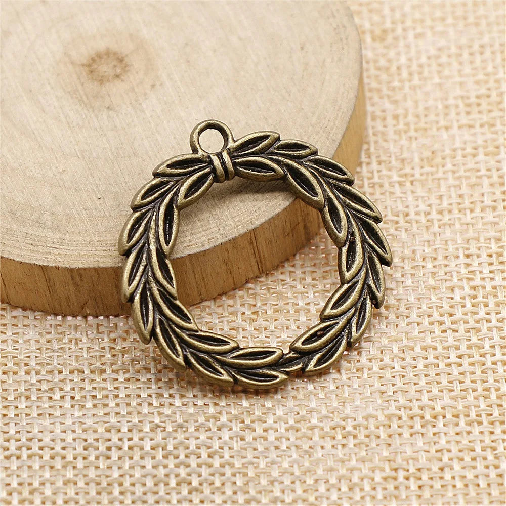 34mm 5.7g Multi Color Zinc Alloy Olive Branch Charm Pendant for DIY Necklace Bracelet Making