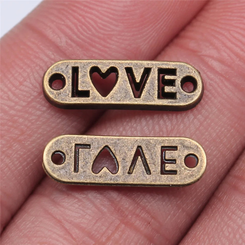 20x6mm 1g Multicolor Zinc Alloy LOVE Letter Connector Charm for Bracelet Necklace Jewelry Making