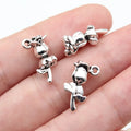17x9x7mm 1.5g Antique Silver Zinc Alloy 3D Flower Charm Pendant for DIY Handmade Jewelry Making
