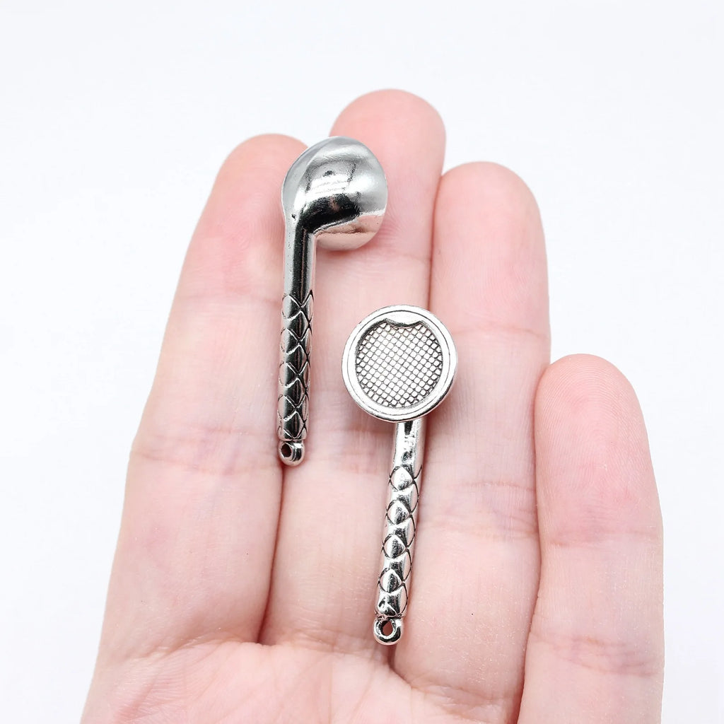 38x13mm 6.3g Antique Silver Zinc Alloy Headphone Charm Pendant for Necklace Bracelet DIY Jewelry
