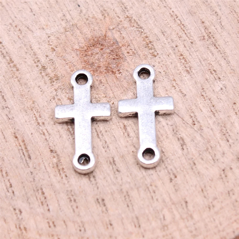8x15mm 0.5g Multicolor Zinc Alloy Cross Connector Charm for DIY Bracelet Necklace Jewelry Making