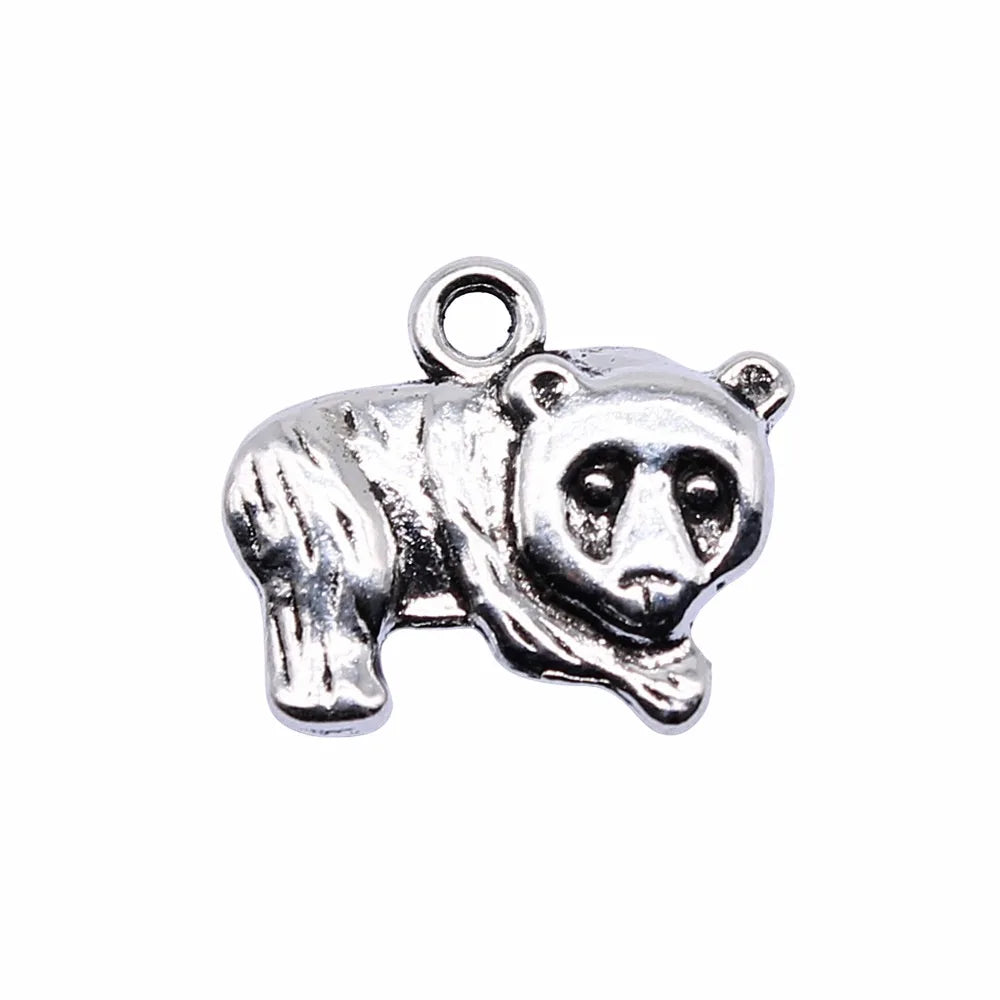 13x17mm 1.8g Multicolor Zinc Alloy Panda Bear Cat Charm Pendant for DIY Bracelet Necklace Jewelry Making