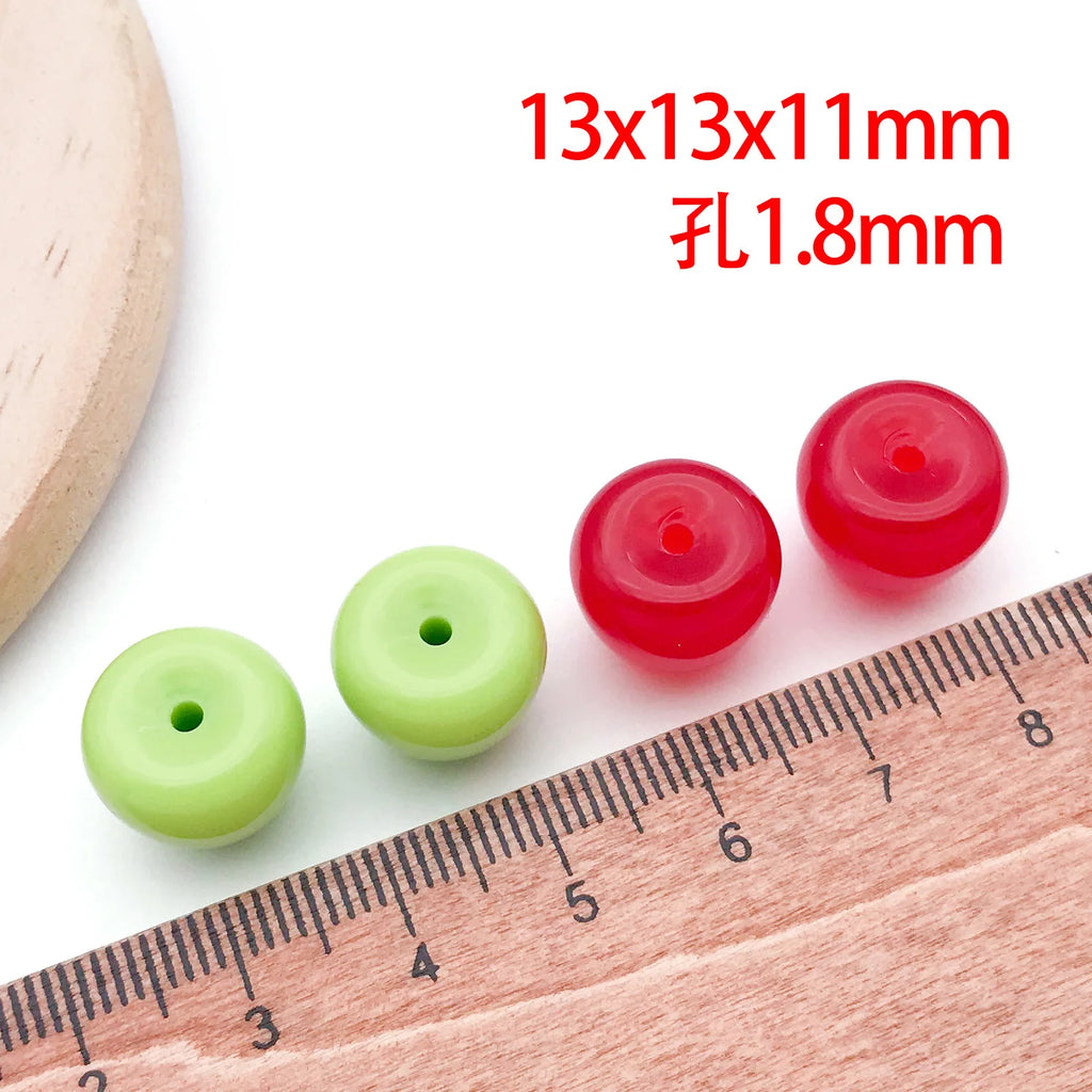 Glossy Acrylic Apple Loose Beads for Bracelet, Phone Chain and Keychain Jewelry Making