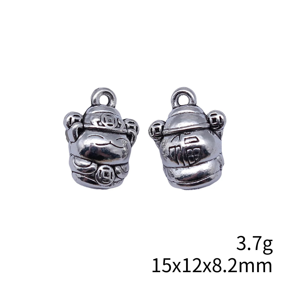 15x12x8.2mm 3.7g Multicolor Zinc Alloy Chinese Coin Ingot God of Wealth Charm Pendant for DIY Jewelry