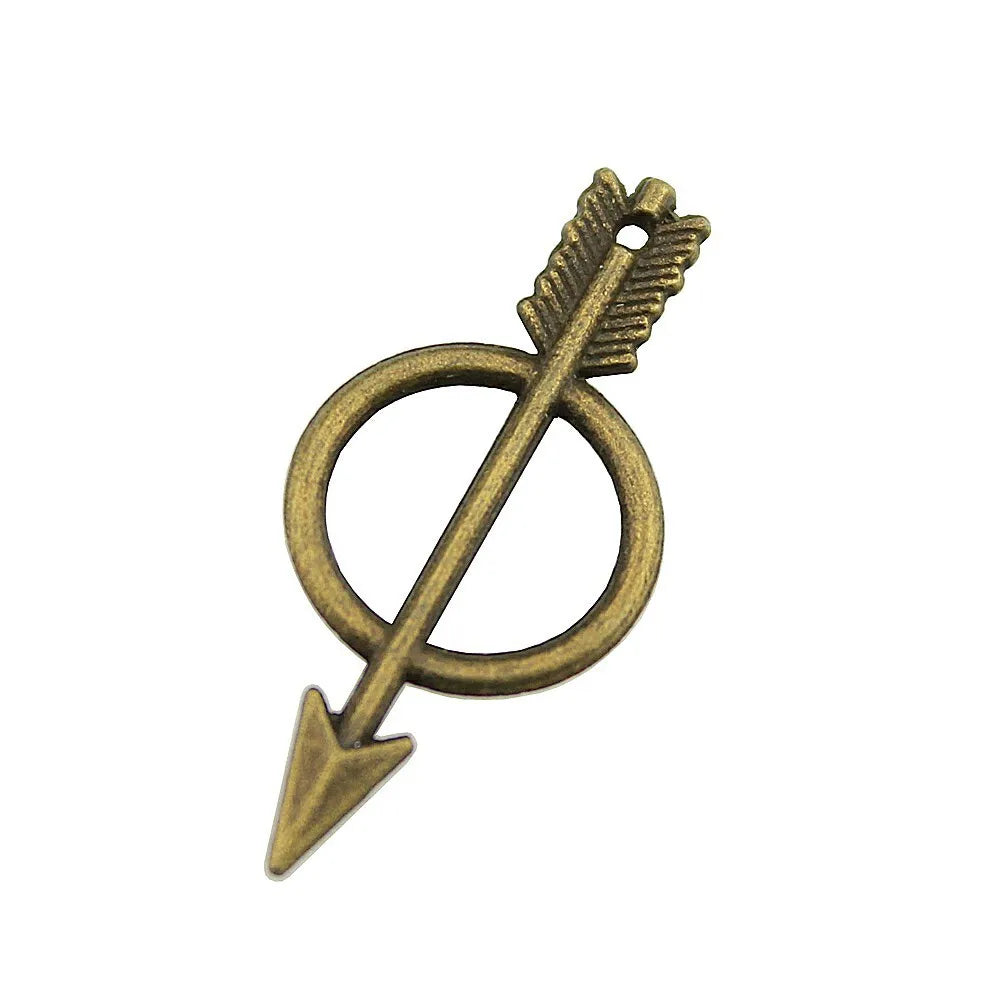 29mm 0.8g Multicolor Zinc Alloy Bow and Arrow Charm Pendant for DIY Necklace Bracelet Making