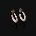 Glitter Enamel Crescent Hoop Alloy Stud & Clip On No Piercing Fashion C-Shaped Circle Earrings