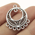 26x23mm 1.7g Multicolor Zinc Alloy Round Earring Connector Charms for DIY Earrings
