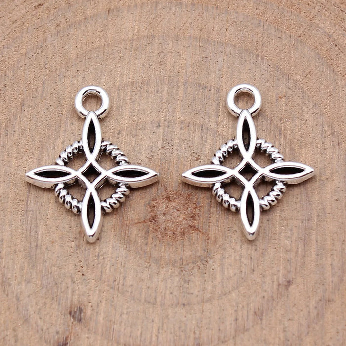 18x15mm 0.8g Multicolor vintage zinc alloy round ring Cross Knot charm pendant for DIY jewelry making