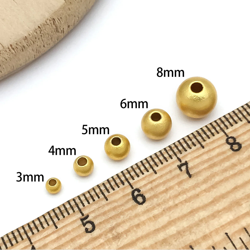 Antique Gold Copper Alloy Round Spacer Beads for Bracelet and Necklace Jewelry Making