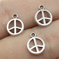 8mm 0.3g Antique Silver Zinc Alloy Peace Symbol Charm Pendant for DIY Jewelry Making