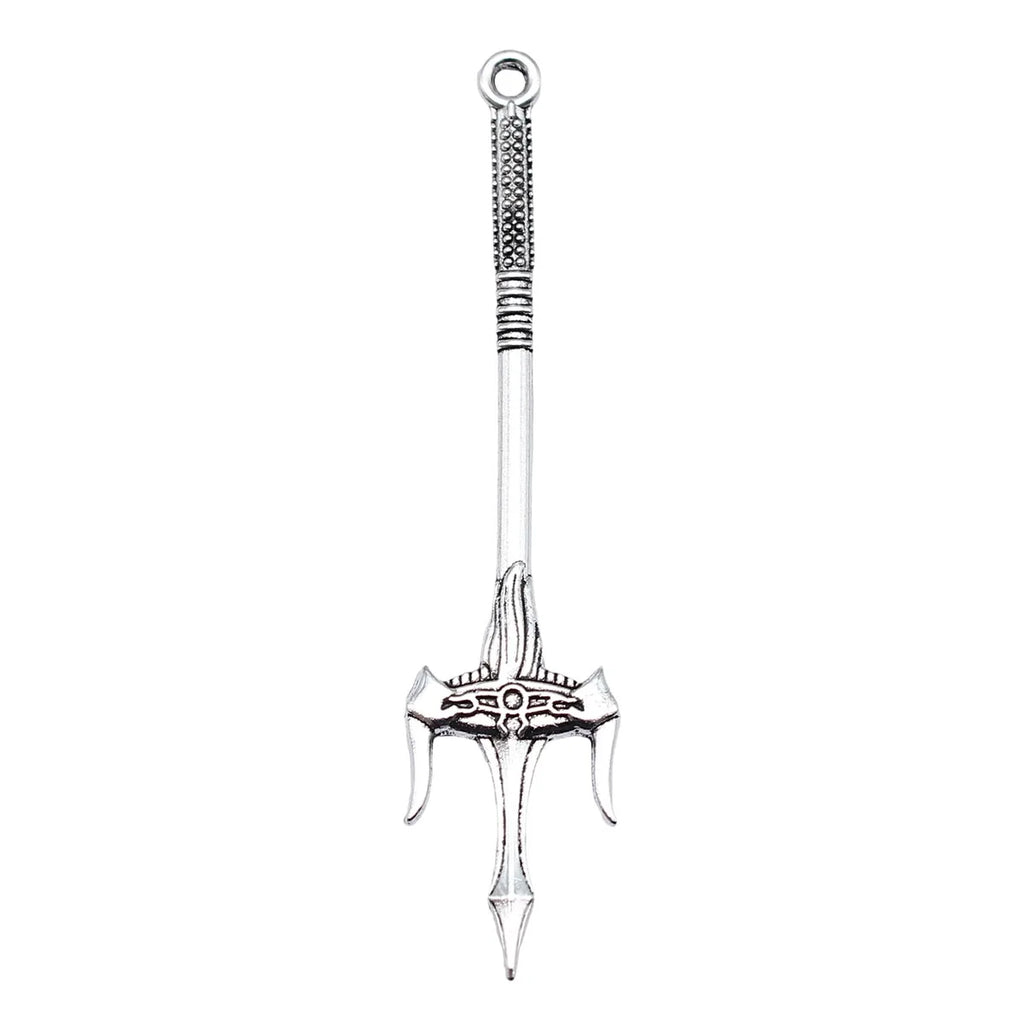 71mm 2.8g Antique Silver Tone Zinc Alloy Sword Weapon Charm Pendant for Cosplay DIY Jewelry Making
