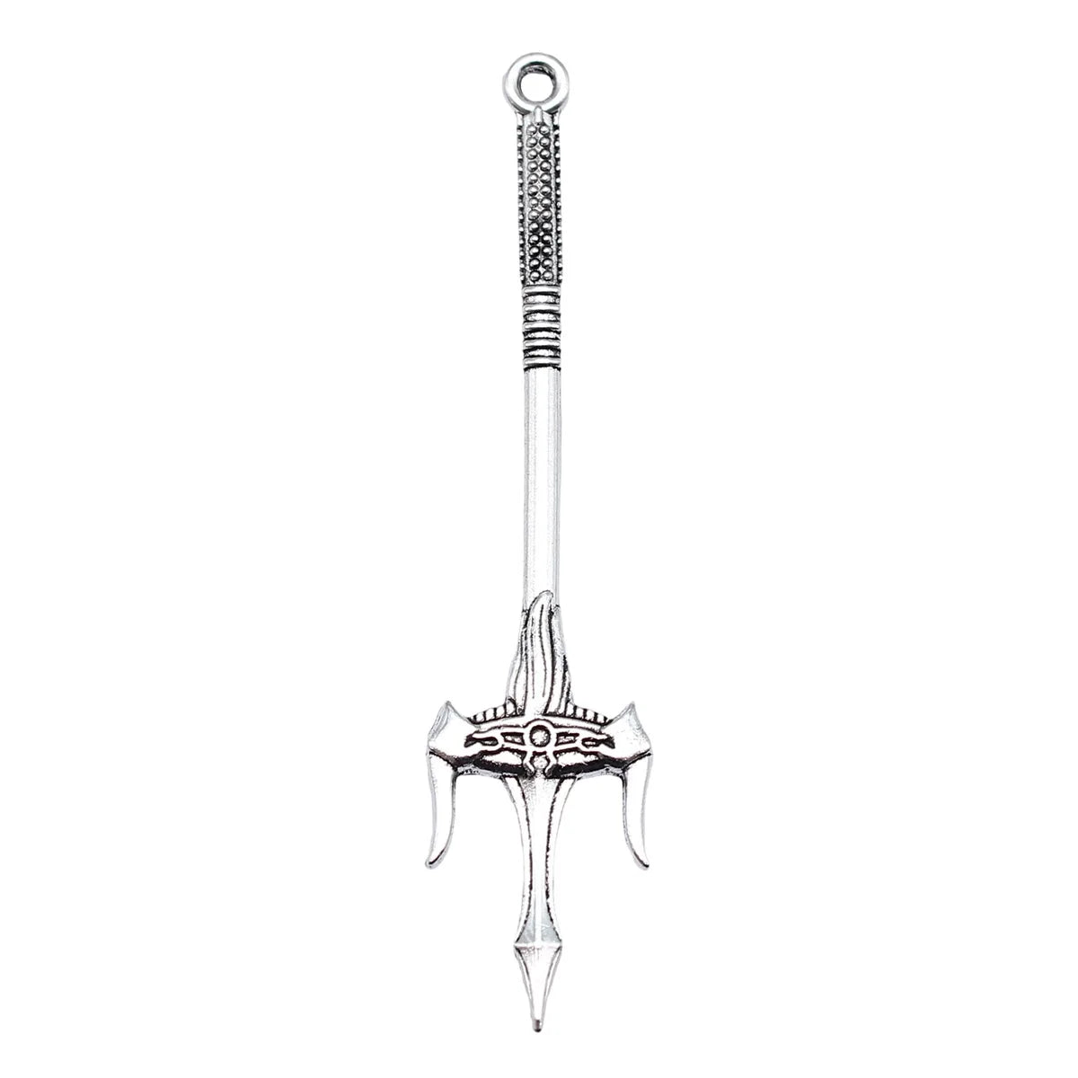 71mm 2.8g Antique Silver Tone Zinc Alloy Sword Weapon Charm Pendant for Cosplay DIY Jewelry Making
