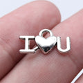9x17mm 0.5g Antique Silver Zinc Alloy I LOVE U Charm Pendant for Bracelet Necklace Making