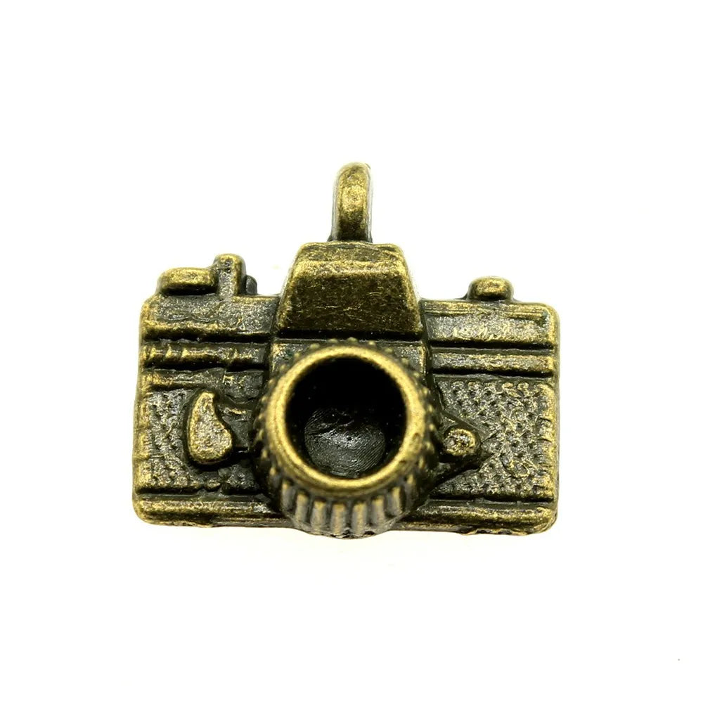 15x14mm 1.6g Multicolor Zinc Alloy Camera Charm Pendant for DIY Travel Theme Jewelry Making